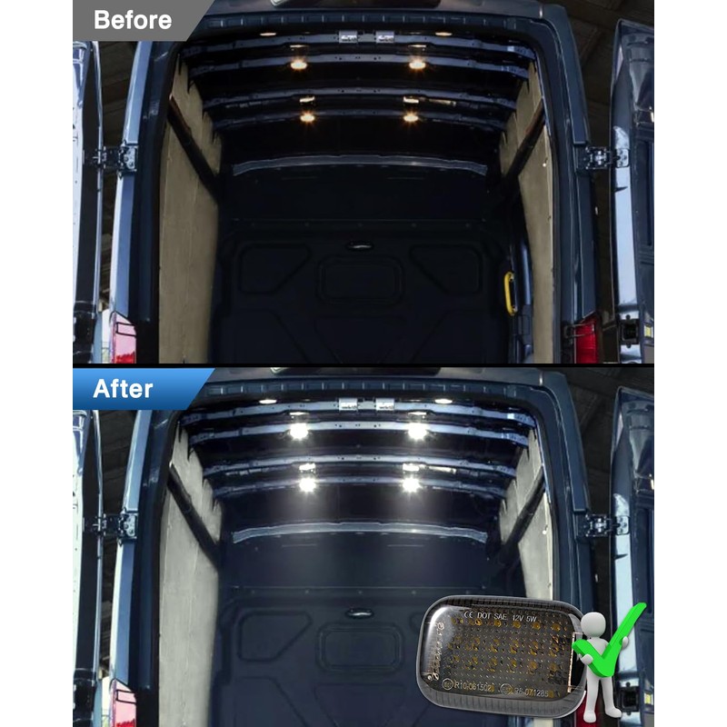 TOP-MAX 2 Transit Interior Cabin Courtesy Lights Cargo Load Space