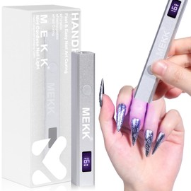 MEKK MEKK Metal Handheld UV Light for Gel Nails,Mini UV LED Nail Lamp with LED Screen and Cordless Flash Cure Nail Lamp with Visible Timer,Portable Nail Light- Silver