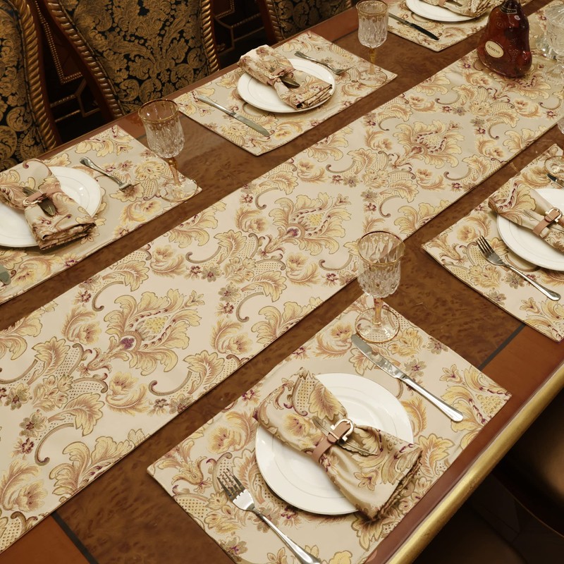 Loom and Mill Jacquard Table Runner 72 inches Long, Thick