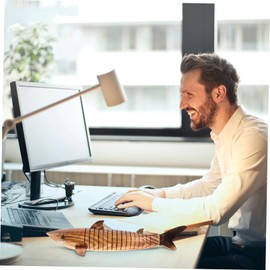 HOMSFOU Wooden Shark Statue en Wiggle Animal Toy