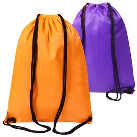 WESTWOOD FOX Drawstring Gym Bag String Bags Gym Sack Backpack PE Bags for Women Men Trainer Swimming Bag Travel Beach School Holidays Suitable for Sports,kids,Boys,Girls (Purple Orange, 2 pcs)