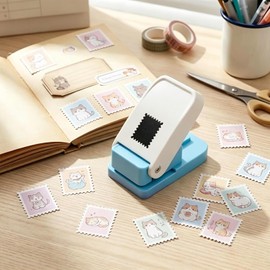 Perforadora Estampilla 25.4x21.1mm, Perforadora de Papel Manual, Perforadora de Figuras para Scrapbooking, Tarjetas DIY y Manualidades