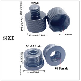 8 x Microphone Stand Adapter, 4 x 5/8 Female to 3/8 Male and 4 x 3/8 Female to 5/8 Male Microphone Stand Adapter Screw for Microphone Stand Mount to Camera Tripod Adapter