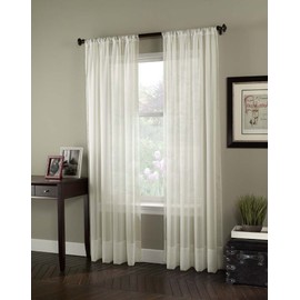 Curtainworks Soho Voile Sheer Curtain Panel, 59" by 95", Oyster