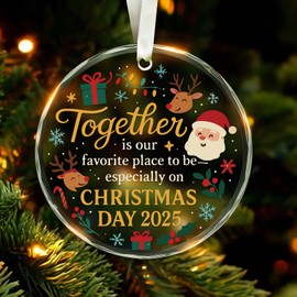 Trazzo Crystal Keepsake Christmas Ornament Gifts for Family, 2025 Christmas Tree Decoration, Gift for Parents, Kids, Grandfather, Grandmother, Neighbors, Friends, Boyfriend, Girlfriend in Christmas
