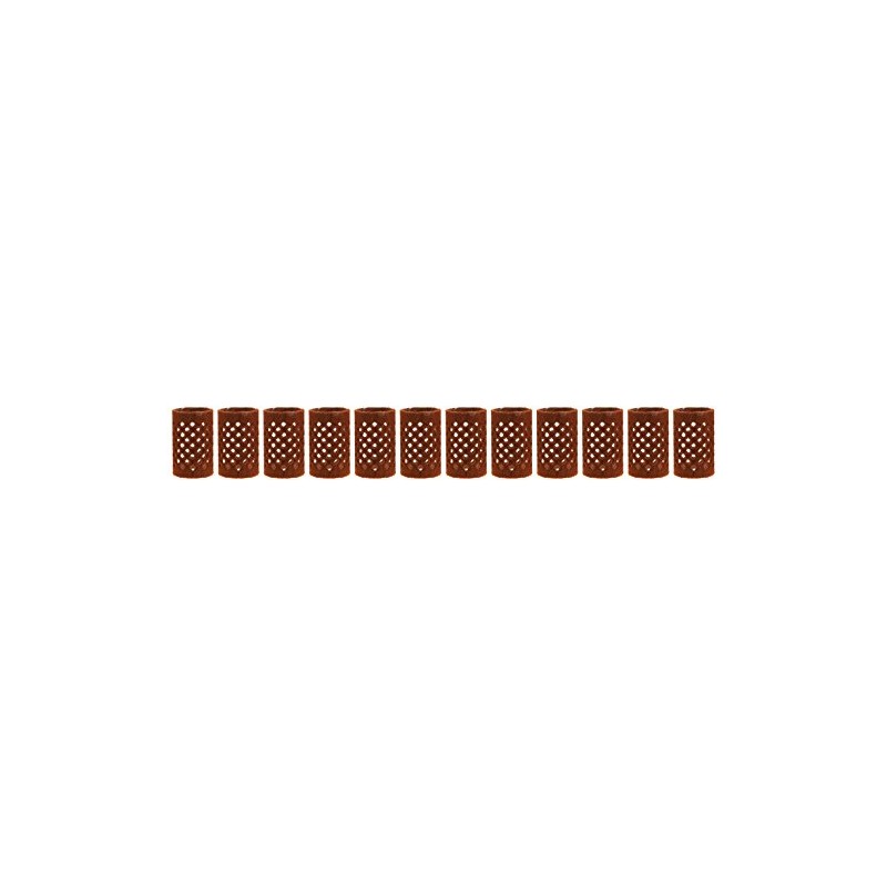 Efalock Metal Rollers Flocked Short Brown 28 mm Pack of