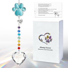 Dog Memorial Gifts for Loss of Dog,Pet Cat Sympathy Gift Crystal Suncatcher