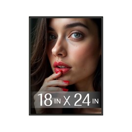 Plexon 18x24 Poster Frame Black, Horizontal or Vertical Wall, Set of 10 Poster Frames 18 x 24, Puzzle Picture Hanging, Durable Poster 24x18 Frame Front Polished Plexiglass, Wall Gallery Frame Kit