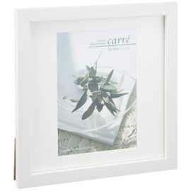 Hakuba Carre FSQCR-WT2L1 Square Wooden Photo Frame, 2L Size, 1-Sided, White, Lightweight and Unbreakable PET Board