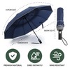 TERRATREK Windproof Umbrella: Strong Fibreglass, Compact Auto Open/Close, Premium Teflon