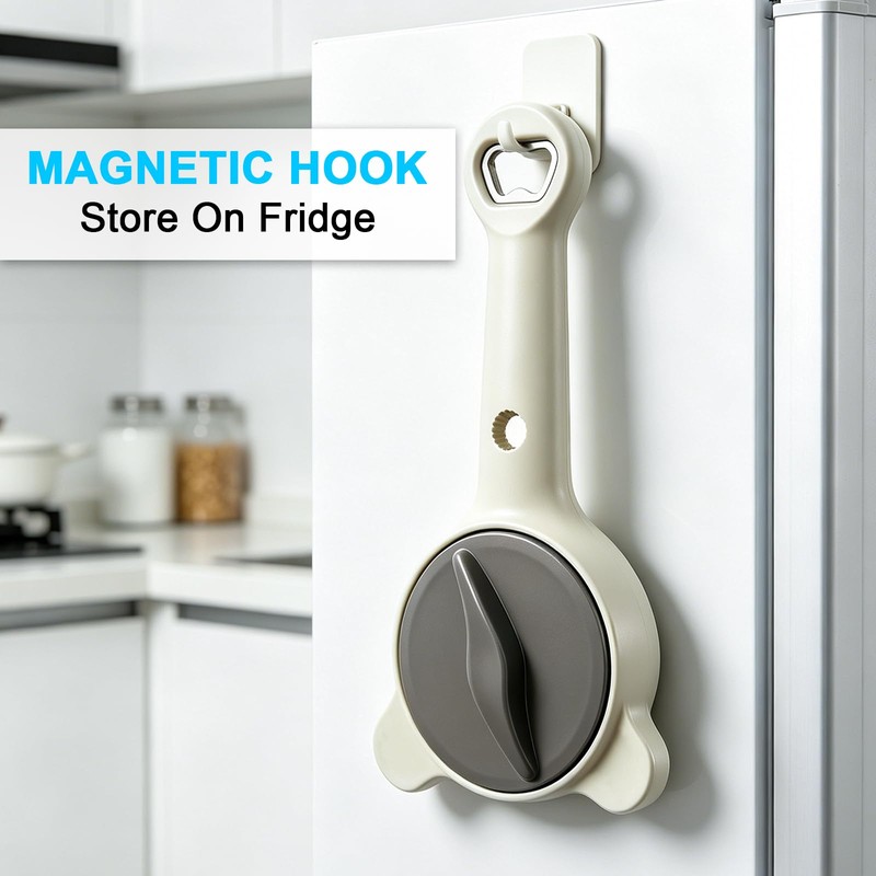 Jar Opener for Seniors& Weak Hands, 4-in-1 Non-Slip Bottle Opener