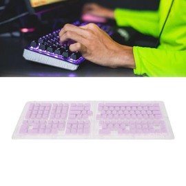 Pudding Keycaps - 129 Keys Shine Through Double PBT OEM Profile for 61 62 64 68 84 87 104 108 Keys Mechanical Keyboards (Purple)