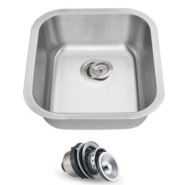 ORLANDO 18 x 18 inch Undermount 304 Stainless Steel 18 Gauge Single Bowl Kitchen Sink With Strainer
