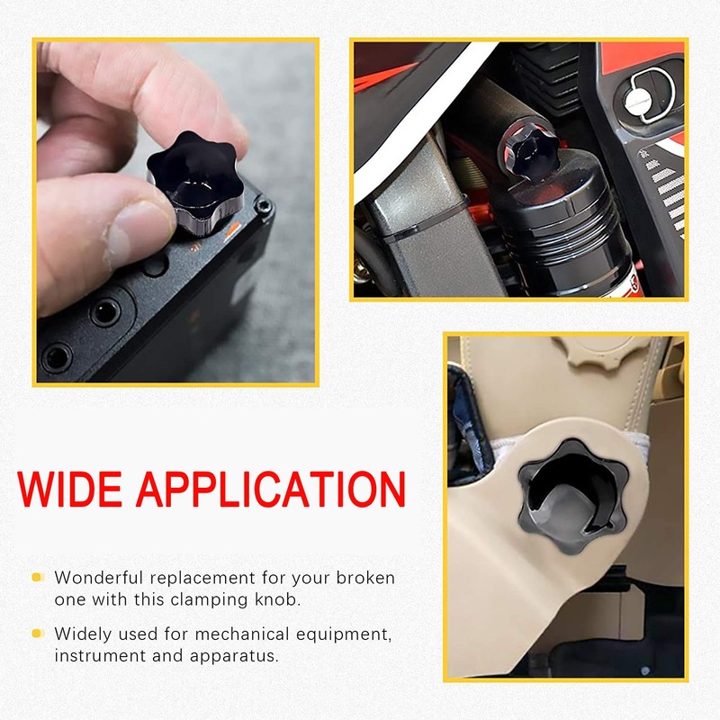 Greluma 14pcs M8 Knurled Thread Clamping Knob, Star Handle, Star