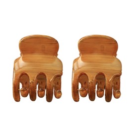 2 PCS Medium Hair Clips for Thin Hair Women Girls Cute Non Slip Jaw Clip for Hair Styling Accessories Small Ponytail Claws Clip for Thick Hair (Wooden Texture)
