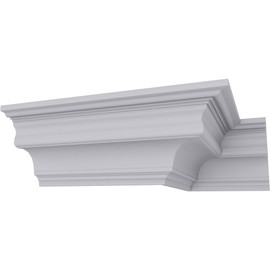Endurathane Foster Traditional Crown Moulding, 3 7/8"H x 3 7/8"P x 5 1/2"F x 94 1/2"L, Factory Primed