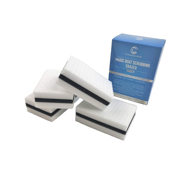 Commodore Magic Boat Scrubbing Erasers for Cleaning Dirt, Deck Marks,