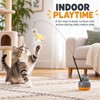 Rotating Base Cat Teaser Wand for Indoor Play – Long