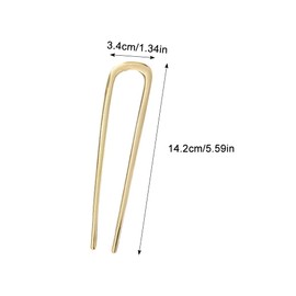 Pack of 2 French Metal Hair Pins for Thick Hair, U Shaped Hair Pins Hair Sticks Hair Forks for All Hair Types of Women and Girls Styling Hair Styling Aid Accessories Gold & Silver