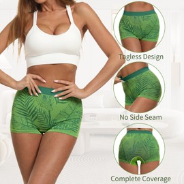 R RUXIA Women's Boyshort Panties Seamless Nylon Underwear Stretch Boxer Briefs 5 Pack