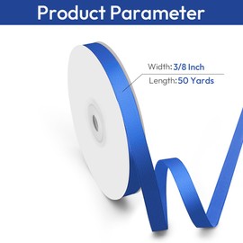 Isaspire 3/8" Width x 50 Yards Satin Fabric Ribbon, Royal Blue Ribbon Perfect for DIY Bows, Swags, Gift Wrapping, Craft, Flower Bouquet，Christmas and Party Decoration