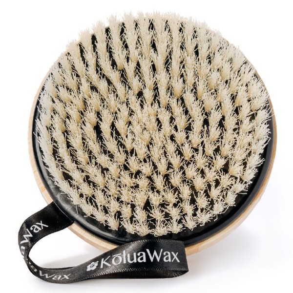 KoluaWax Cepillo exfoliante, preparación para depilación para la piel y el cabello encarnado, cerdas suaves para fregar