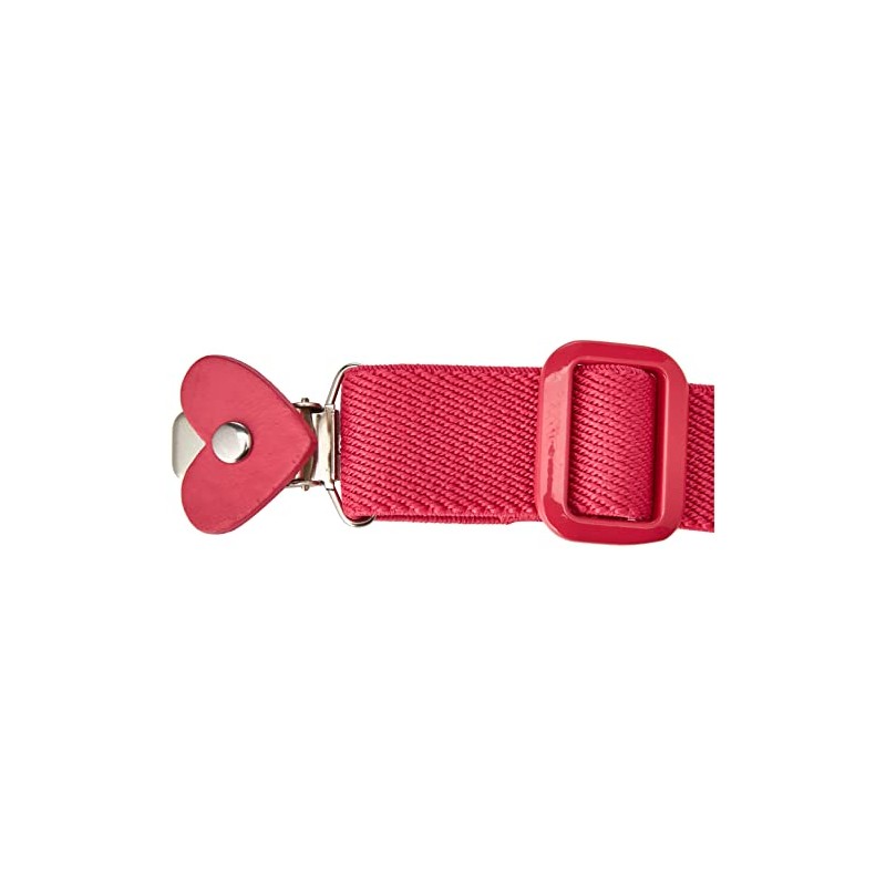 Playshoes Girl's Belt Elastic Heart Clip Plain, pink heart