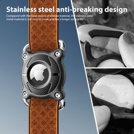 Compatible with Airtag Dog Collar Holder | Air Tag Dog - Air Tag. Holder for Pet Collar Waterproof with Removable Loop, Durable, Lightweight, Compact Size, Peach