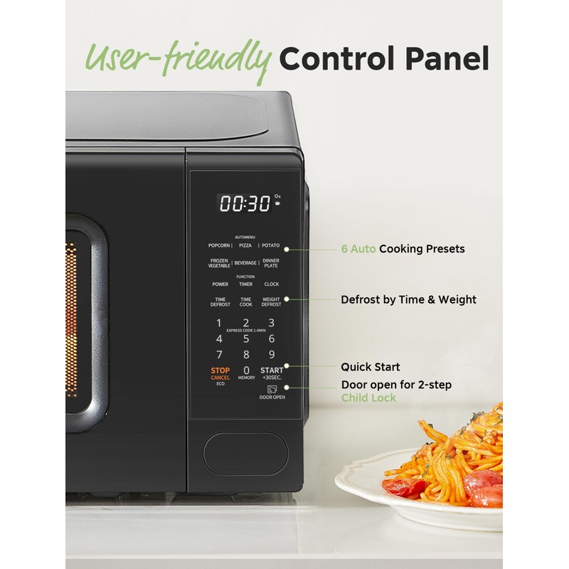 COMFEE CMO-C20M1WB Countertop Microwave Oven, 0.7 cu.ft Small Microwave with