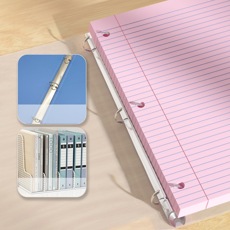 Pink Loose Leaf Paper 100 Sheets Colored Filler Paper 8