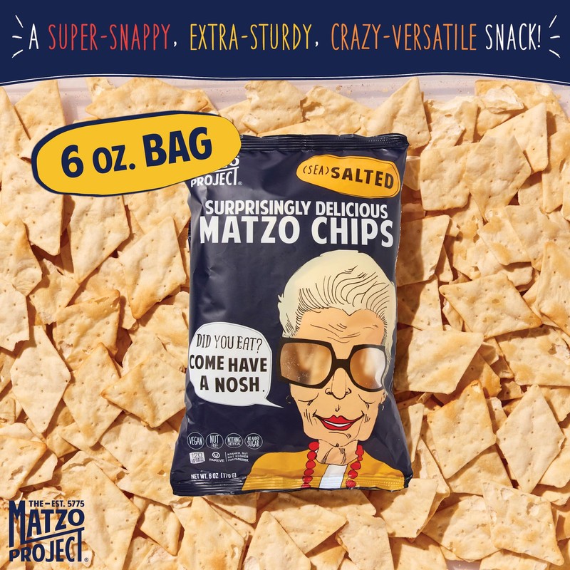 The Matzo Project Crispy Matzo Chips, Sea Salt Flavor, Vegan,
