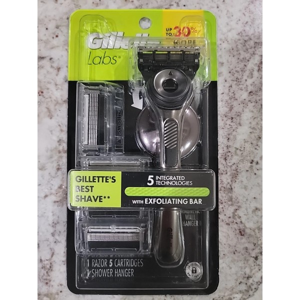 Gillette Labs 1 Razor With shower hanger And 5 Cartridges