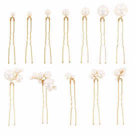 12Pcs pearl hair pins,pearl bobby pins bridal hair pins for Bridesmaids Brides Flower Girls Hair Accessories