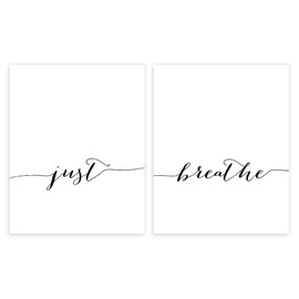 Just Breathe Wall Art Prints - (Set of 2) - Unframed - 8x10 | Inspirational Wall Art