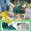 wishkit Impermeable para Perro Reversible, Poncho de Lluvia con Tiras