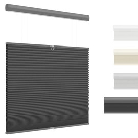 UNISHADES Top Down Bottom Up (TDBU) Cellular Shades Cordless Honeycomb Blinds for Indoor Windows, for Windows Size (34" W × 64" H) Colour (Black - Blackout)