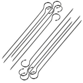 PARENCE - Stainless Steel Skewers - 31 cm, Set of 10 for Kitchen and Grill, BBQ, Fireplace, Reception, Garden, Grey
