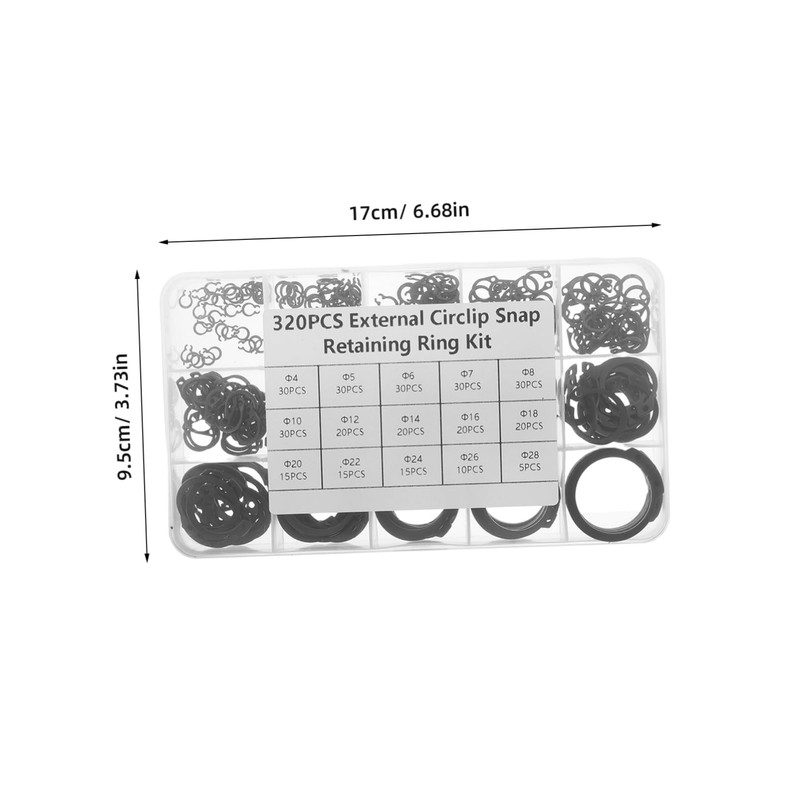 CHILDWEET Sturdy Steel 320pcs External Snap Retaining Clips d Ring