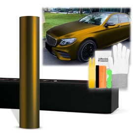 60"x180" (5FTx15FT) Bond Gold PET Romance Chrome Vinyl Wrap Auto Car Sticker Decal Film Sheet Bubble Free Air Release Technology with Tool Kit