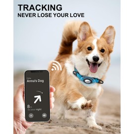 TagME Airtag Dog Collar,Waterproof Reflective Pet Collar with Airtag Holder,Soft Padded and Double D-Rings for Small Dogs,Light Blue