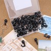 50 Pcs Black Push Pin Hooks, Cork Board Pin-Hooks Decorative