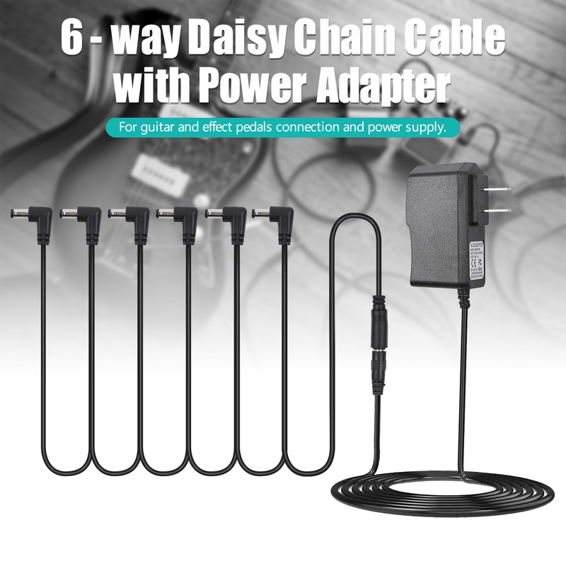 Guitar Effect Pedal Power Supply Adapter with 6 Ways Daisy