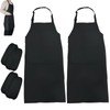 2 Pack Black Apron, Waterproof Adjustable Black Kitchen Chef Aprons