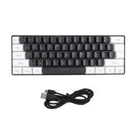 G61 Mini RGB Keyboard LED Backlight 61 Keys Ergonomic Mechanical Feeling Wired Gaming Keyboard for Office Business Black