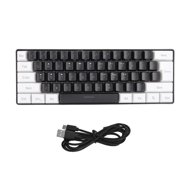 G61 Mini RGB Keyboard LED Backlight 61 Keys Ergonomic Mechanical