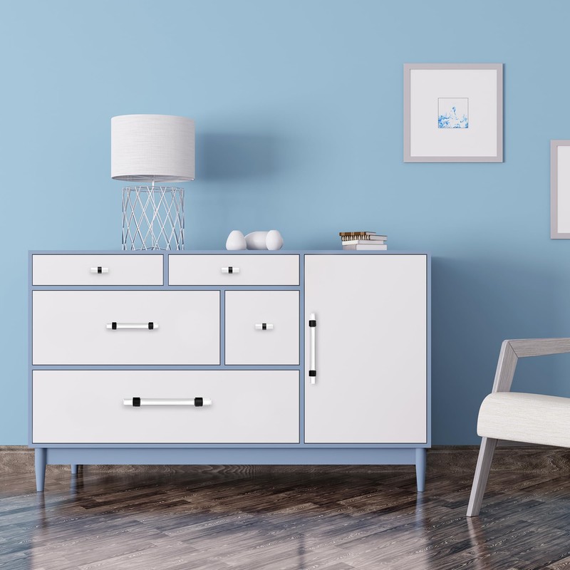 BonKuDoo 5 Pack Gold Cabinet Pulls, Glass Drawer Pulls Crystal