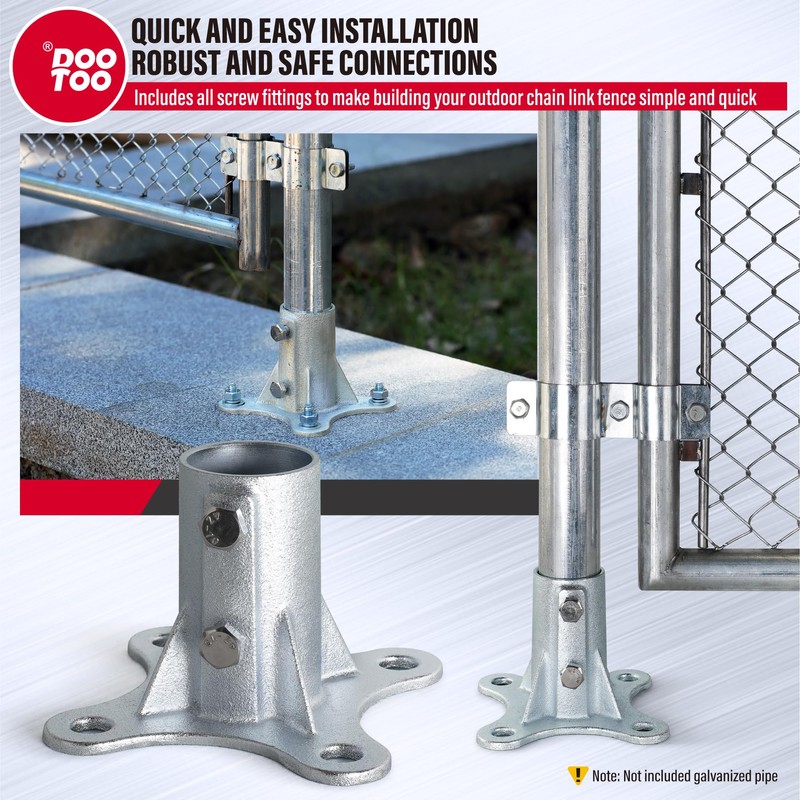 DooToo Chain Link Fence Post Flange - 2" Heavy Duty