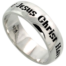 Sterling Silver Lord Jesus Christ Have Mercy On Me Ring for Women Flawless finish 1/4 inch wide size 9