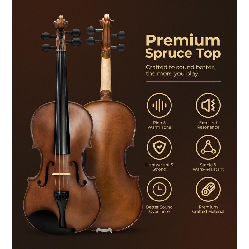 Vangoa 4/4 Full Size Acoustic Violin, Violin kits for Students