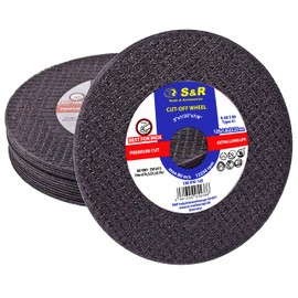 S&R Cutting discs for metal, stainless steel, 125 x 1.0 x 22.23 mm, 15-piece Set, A60 S-BF, premium cut, extra long service life, for angle grinders